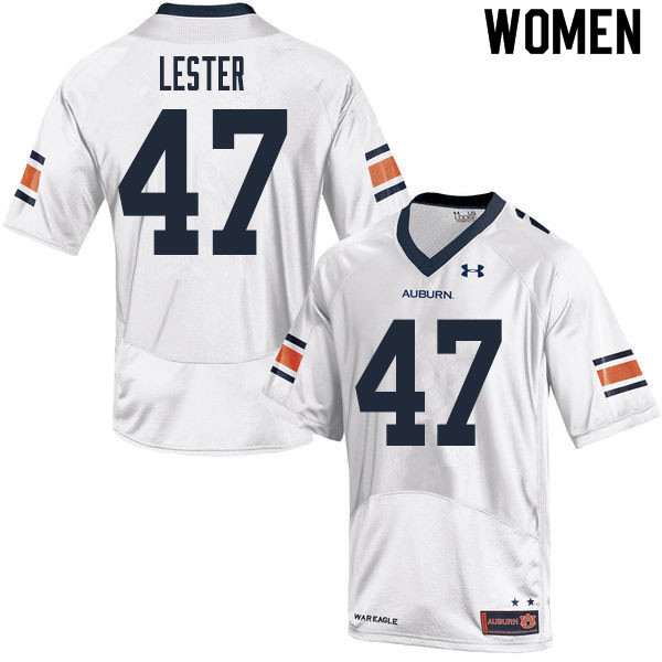 Auburn Tigers Women's Barton Lester #47 White Under Armour Stitched College 2020 NCAA Authentic Football Jersey MHF4674JQ